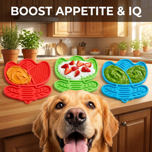 Tapis de léchage pour chien en silicone au design <span class=keywords><strong>tulipe</strong></span> unique, antidérapant, pour l'alimentation lente des animaux de compagnie, avec ventouses pour soulager l'anxiété et favoriser la santé dentaire - Product Image 3