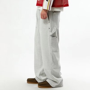 <b>Men</b> Heavyweight Cargo Sweatpants Elastic Waist Wide Leg Multi Pocket Streetwear <b>Loose</b> Fit Casual <b>Jogger</b> - Product Image 2