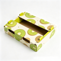 Boîte d'emballage alimentaire pliable en carton ondulé, personnalisée, écologique, recyclable, robuste et de qualité alimentaire pour fruits frais de ferme (kiwi)
