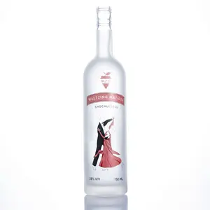 Fabrik Premium benutzer definierte maßge schneiderte gefrostete 700ml 750ml Tequila Whisky Whisky Wodka Gin Spirituosen Schnaps Weinglas flasche