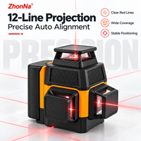 Niveau laser rouge 12 lignes ZhonNa, haute précision, alignement automatique, instrument optique de positionnement pour pneus et roues, équipement de détection