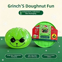 Jouet Squishy Grinch de Noël en TPR avec paillettes, jouet anti-stress, jouet sensoriel pour enfants, boîte mystère surprise pour fête de Noël, jouets promotionnels