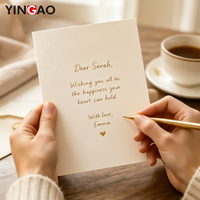 Cartes de vœux personnalisées avec estampage doré, lettres d'invitation pliables sur mesure pour mariage, événement et célébration de festival