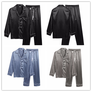 Qualità Su Misura Nuovo Disegno di Inverno <span class=keywords><strong>Pigiama</strong></span> di Raso Di Seta degli uomini di Set di Indumenti Da Notte <span class=keywords><strong>Pigiama</strong></span> di Raso - Product Image 6
