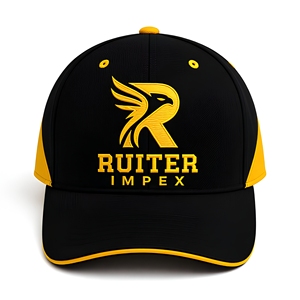Gorra de Béisbol RUITER IMPEX Negra y Amarilla con Logotipo Bordado en 3D, Unisex, Casual, Ajustable, 100% Algodón, 58-60CM - Product Image 1