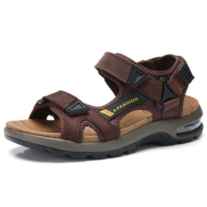 Summer Men Genuine Leather Slippers <b>Gladiator</b> Beach <b>Sandal</b> Soft Comfortable Outdoors Walking Shoes Mens <b>Sandals</b> in Leather - Product Image 2