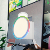 Plafonnier LED intelligent WiFi Tuya 24W RGBCW, moderne, à commande vocale via Alexa/Google pour salon - Vente Flash