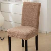 Housse de chaise épaissie en laine Teddy automne et hiver housses de salle à manger universelles housse de chaise de maison respirante respectueuse de la peau