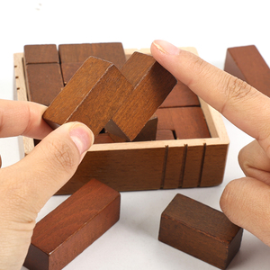 New Eco-Friendly Wooden Russian <strong>Blocks</strong> Nine <strong>Bed</strong> Box Puzzle Set Montessori Educational Toy for Kids - Product Image 4