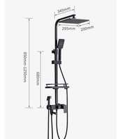 SANIVITAL Nouvelle Arrivée Robinet de Douche Thermostatique Monocommande en Céramique Noir Effet Pluie Douce pour Villa Hôtel Design Moderne