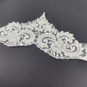 Mới đến 12cm <span class=keywords><strong>Net</strong></span> thêu đính cườm ren trang trí cho trang phục - Product Image 3