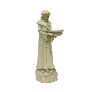 Estatua de San Francisco Hecha a Mano en Resina con Baño para Pájaros, Decoración Religiosa para Jardín, Forma Personalizada, Modelada a Mano para Uso en Interiores y Exteriores - Product Image 3