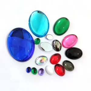 Hot sale shining Flat Back Oval Acrylic Rhinestones Gems for Jewelry DIY crafts