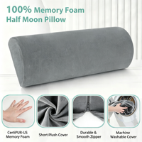 Oreiller ergonomique en mousse à mémoire de forme demi-lune avec housse amovible pour le soutien du sommeil et l'allaitement, certifié CertiPUR OEKO TEX, OEM/ODM