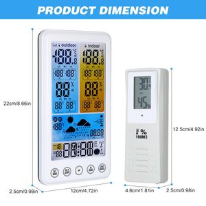 Estación Meteorológica Inalámbrica Automática con Pantalla Digital LCD de Temperatura y Humedad, Reloj Despertador de Pared con Control por Radio, para Uso <span class=keywords><strong>en</strong></span> Interiores y Exteriores - Product Image 4