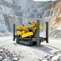 Foreuse portable automotrice à moteur diesel sur chenilles pour puits d'eau, puits d'abreuvement pour bétail, forage DTH et pompe à engrenages