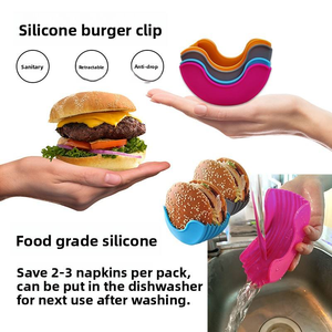 Estante de Clip de caja fija para accesorios de comida rápida Estante de hamburguesa de silicona expandible reutilizable Caja de queso de hamburguesa Herramientas de carne de sándwich - Product Image 3