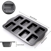 Moule à pain MIXWARES 8 cavités antiadhésif, compatible four, pour petits pains banane et brownies en acier carbone robuste, gris foncé