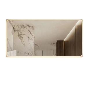 Tùy chỉnh cảm ứng thông minh defogging thời gian hiển thị chiếu sáng khung nhôm <span class=keywords><strong>LED</strong></span> thông minh Gương phòng tắm cho khách sạn căn hộ - Product Image 5