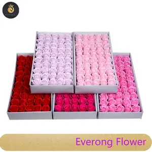 Artificial Flower soap roses gift box 50 pcs 50 pieces,Soap rose flower gift box,rose petal soap flowers box for decoration