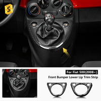 Cubierta de caja de cambios de carbono Shasha, accesorios interiores de fibra de carbono Real, decoración para Fiat 500 Abarth