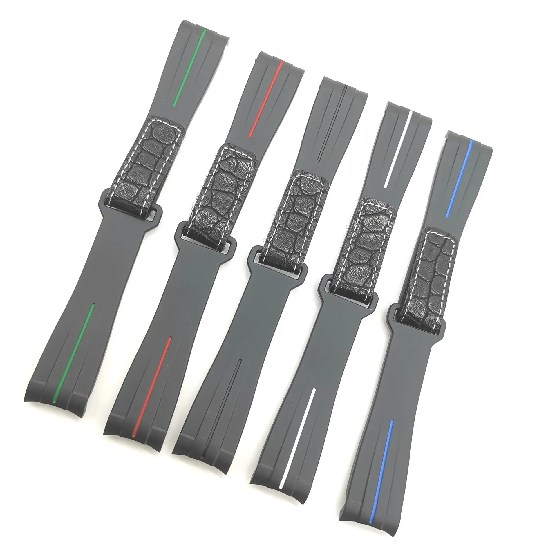 Male Women Watch Accessories Silicone Rubber 20mm Watch Band Fit For R0LEX Red Green Water Ghost Leather Strap