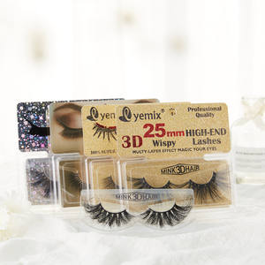 Campione di ciglia Private Label 25mm ciglia di visone 3d fascia di cotone ciglia finte individuali ciglia di visone di lusso - Product Image 1