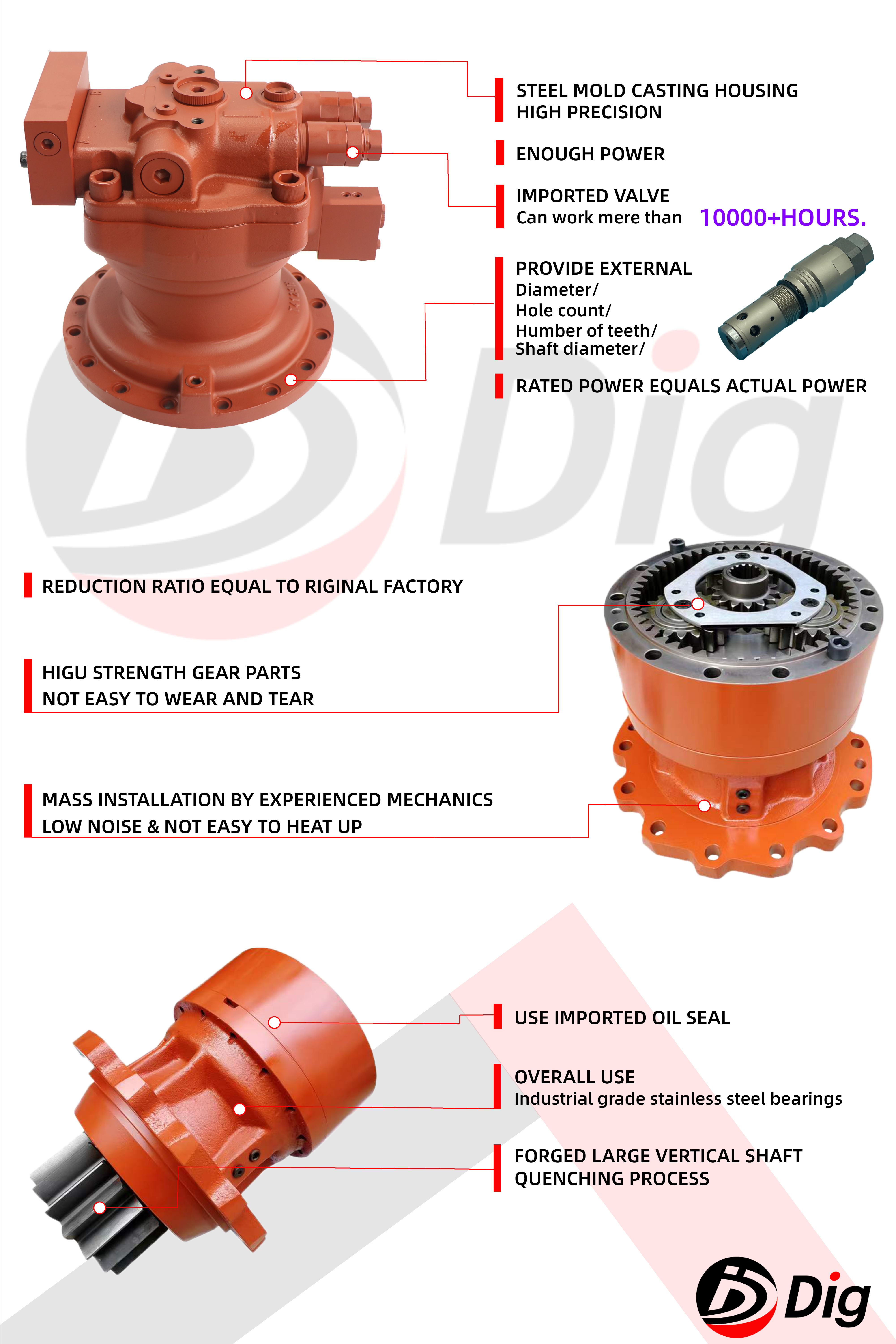 Excavator Parts ZX17 Swing Device Motor Assy Reducer 104