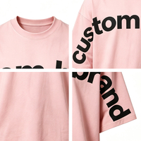 Fabricant de vêtements sous marque privée – T-shirt rose pour homme avec impression de lettres sur la poitrine – Service de personnalisation complet de la marque – T-shirt streetwear en coton épais