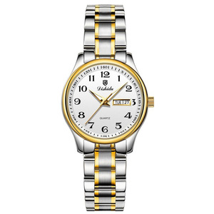 Montre élégante pour femme avec grands chiffres, étanche et lumineuse, double <span class=keywords><strong>calendrier</strong></span>, montre à quartz pour femme d'âge mûr, exquise et - Product Image 1