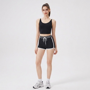 Top Deportivo para Mujer al por Mayor con Cuello en U, Espalda con Aberturas y Detalle Trenzado, Sujetador Deportivo con Almohadillas Removibles, Top Corto sin Mangas para Yoga y Fitness - Product Image 3