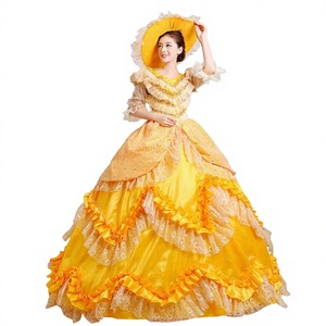 Robe de Cour Européenne pour <span class=keywords><strong>Femme</strong></span>, Style Empress Britannique, Tenue de <span class=keywords><strong>Danse</strong></span> pour Spectacle Théâtral, Imprimé Numérique - Product Image 1