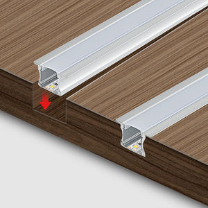 โรงงานเซินเจิ้น โปรไฟล์อะลูมิเนียมขนาด 8 มม. 10 มม. ความยาว 1 ม. 2 ม. 3 ม. โปรไฟล์อะลูมิเนียมแบบฝังสำหรับติดตั้งไฟ LED แถบไฟ LED - Product Image 1