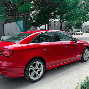 สเกิร์ตข้าง Amp Z สำหรับ Audi A3 S3 8V Sline ปี 2014-2020 รุ่น Sedan และ Hatchback สีดำ Piano Black ลายคาร์บอนไฟเบอร์ - Product Image 1
