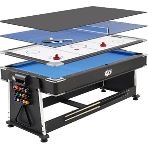 Table de <span class=keywords><strong>billard</strong></span> multifonctionnelle 4-en-1 moderne pour divertissement à domicile avec hockey sur air, tennis de table et fonction repas - Product Image 6
