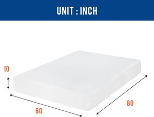 Matelas <span class=keywords><strong>Novilla</strong></span> King Size 10 pouces en mousse à mémoire de forme gel, confortable, soulagement de la pression, soutien corporel, sommeil nocturne rafraîchissant, moelleux moyen - Product Image 2