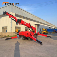 Mini-grue araignée mobile Fasterlift certifiée CE, alimentée au diesel/électrique/essence, hauteur de levage de 25 m, capacité de 1 à 16 tonnes, énergie