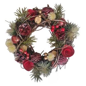 Guirlande avec cônes de pin, baies, branches et lichens, diamètre 26 cm, hauteur 8 cm - Product Image 1