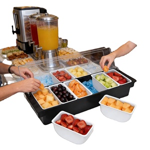 ถาดใส่อาหาร/เครื่องปรุง/น้ำแข็ง/ผลไม้ แบบพลาสติกสำหรับสั่งซื้อแบบ B2B พร้อมขาตั้งเมนูพลาสติก ถาดบาร์ อุปกรณ์บาร์ สำหรับส่งไปยัง Abbey's Paradise ในสเปน - Product Image 3