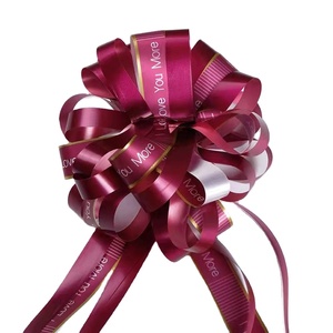 ตกแต่งดอกไม้ริบบิ้นแบบดึงสำหรับงานแต่งงานช่อดอกไม้ริบบิ้นผมรักคุณ - Product Image 1