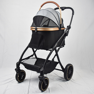 <span class=keywords><strong>Poussette</strong></span> de jogging pliable de haute qualité confortable et étanche 4 roues <span class=keywords><strong>pour</strong></span> chiens jumeaux et grands chats - Product Image 5