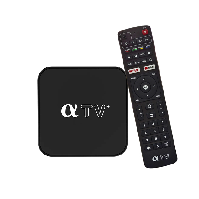 Alphatv OTT OEM Plus Smart Linux Tv Box Top Box Streaming Box 4.9 Quad Core 5G Wii Lan 100M 4K HD Linux Set FREE USB 2.0 * 2