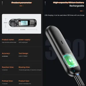 เครื่องวัดแอลกอฮอล์แบบดิจิตอลแบบไม่สัมผัส ชิปตรวจจับสูง เครื่องตรวจวัดแอลกอฮอล์ในลมหายใจ - Product Image 3