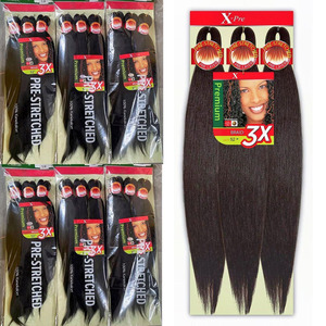 Kunden spezifische afrikanische 3X Haar verlängerungen Hitze beständige Häkel borten Ombre Pre-Stretched Synthetic <span class=keywords><strong>Eazy</strong></span> Braid ing Hair - Product Image 1