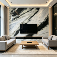 Dalle de marbre noir et blanc de haute qualité, pierre naturelle, grande taille, imperméable, durable, pour comptoirs de cuisine, meubles de salle de bain et surfaces de table basse