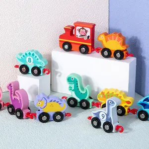 2023 новый деревянный Дошкольный поезд с динозаврами игра Игрушечная машина обучение Другие Развивающие Детские Классические игрушки хобби CPC CE