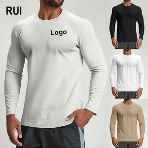 RUIQUWIN Ropa Deportiva al por Mayor para Hombre, Cuello Redondo, Manga Larga, Ligera, Tallas Grandes, Transpirable, Elástica en Cuatro Direcciones, Absorbe la Humedad - Product Image 1
