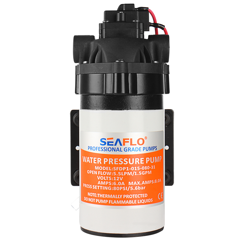 Pompe à Eau Seaflo 41-series 12V - 4,5 GPM, 2,8 Bar, Diaphragme 4 Chambres, Pour Bateau, Camping-car, Cabine