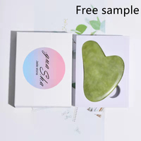 Gua Sha en Jade Vert Naturel, Pierre Lisse et Froide pour la Relaxation Musculaire, Ensemble d'Outils de Massage Corporel