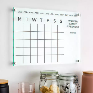 Tableau en <span class=keywords><strong>plexiglas</strong></span> effaçable à sec Calendrier acrylique magnétique pour réfrigérateur Feuille acrylique transparente personnalisée pour la semaine Planificateur mensuel Message - Product Image 5